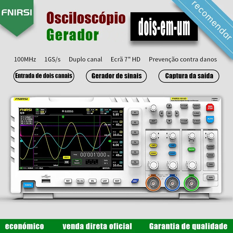 Digital Storage Oscilloscope 100Mhz - FNIRSI 1014D Digitale Oscilloscoop 2-in-1 Dual