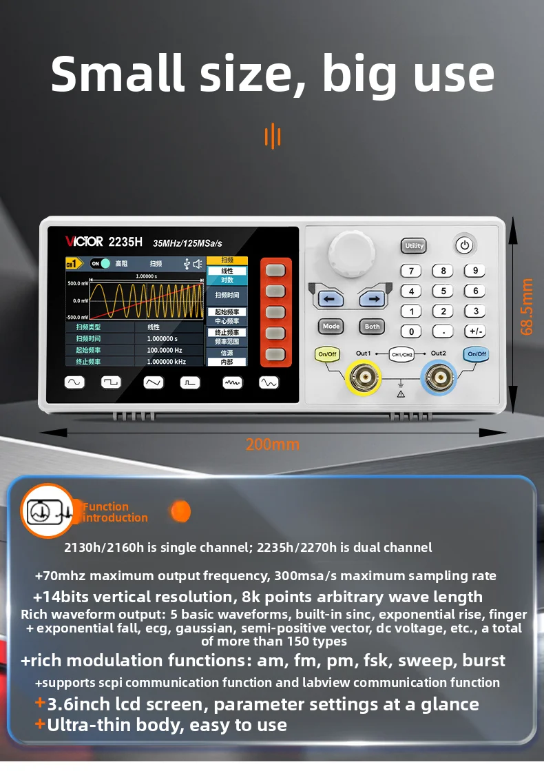 VICTOR Signaalgenerator Enkele - Function Arbitrary Waveform Generator recensie en prijs